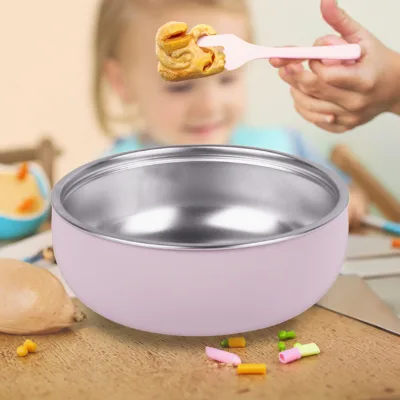 New Arrival Eco-friendly Stainless Steel Baby Bowl with Removable Silicone Cover Fashion Non-toxic Dish & Utensil