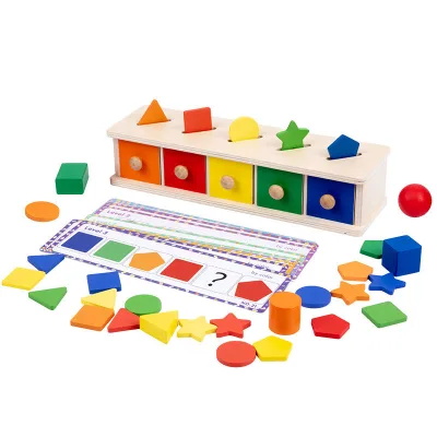 Wooden Color & Shape Sorter Box Set for Toddlers 2 to 4 Years Cognitive Development Children's Gift