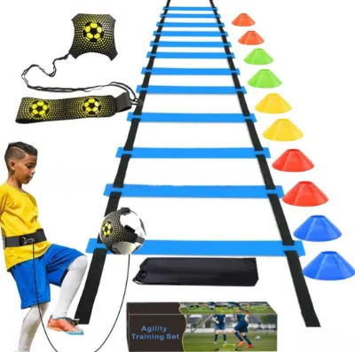 Agility Ladder Set Training Rope Ladder Marker Discs Juggling Belts Football Basketball Training Equipment PP Material Durable