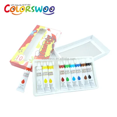 10 Colors 6ml Aluminum Tube Packing Water Color Paint Water Color Paint Set for Kid Painting Non-toxic Watercolor Paint Set