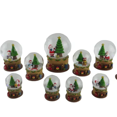 Christmas Tree Snow Globe Light Up Resin Water Globes,Resin Christmas Tree Snow Balls