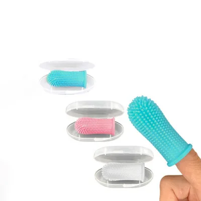 Ergonomic Design Easy Cleaning Toothpaste Full Surround Bristles Dog Toothbrush Fingerbrush Glove