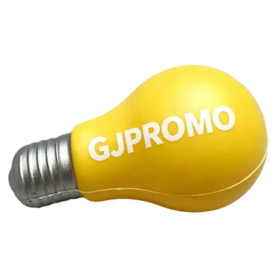 Promotional Light Bulb Stress Reliever Custom Printed Colorful PU Squishy Ball Light Bulb Stress Ball
