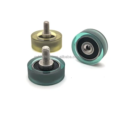 PU60828-10H1.5L8M6 PU Coated External Threaded Ball Bearings OD 28 Width 10mm Deep Groove Ball Bearings with Screw Pulley