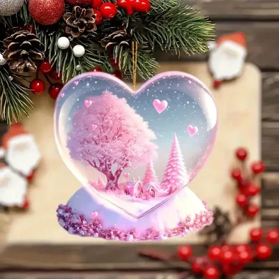 Acrylic Valentine's Day Ornament Decorations Hanging Pendant Plane Heart Valentine's Day Pendant Decorations