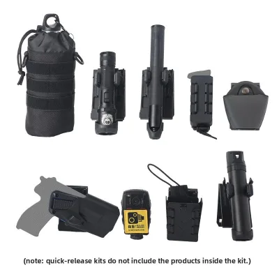 Quick-release Tactical Safety Belt Rotating Spray Lamp Flashlight Holder Chest Strap Lock Plate