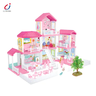 Chengji Diy Pretend Villa Educational Blocks Toys Luxury Princess House Girl Play Furniture Gift Toys