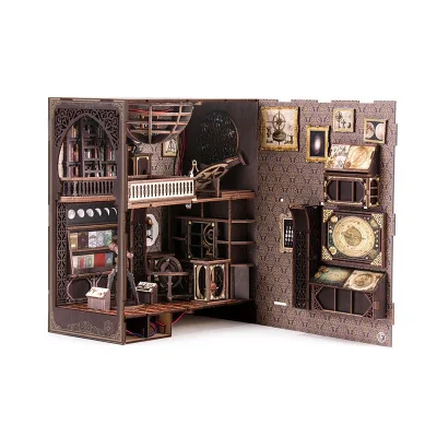 Assembly Bookstore Book Nook Kit Booknook Bookshelf Decor Doll House Room Decorations Maisons Wood Ornaments for Home