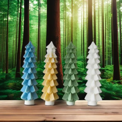 3D Pillar Christmas Tree Candle Molds for Home Party Decor Christmas Snowflake Shaped Silicone Mold