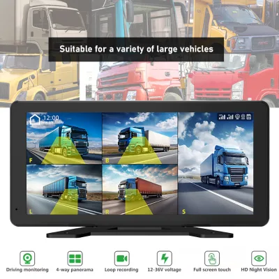 OEM Style Portable Dual Lens Dashcam Camion Truck DVR Recorder 4G 10.36 Inch with 5 Cameras and HD Video for Fleet Management