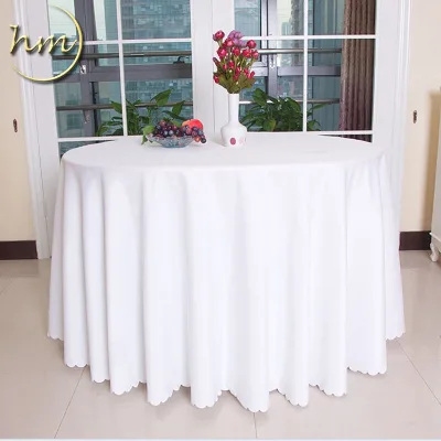 Factory Price Beautiful Wedding Favors / White Hotel Tablecloth / Polyester Table Cloth