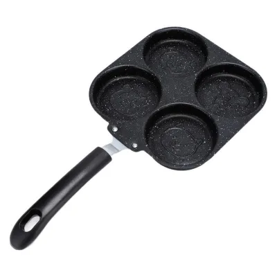 Egg Burger - Home Use Non-stick Egg Pan - Four-hole Cooking Pan - Cartoon-shaped Egg Cooking Multi-functional Breakfast Pan