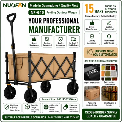 NF-645 Sell Like Hot Cakes Portable and Foldable Outdoor Pull Wagon High Capacity and High Load-bearing Capacity Camper Van