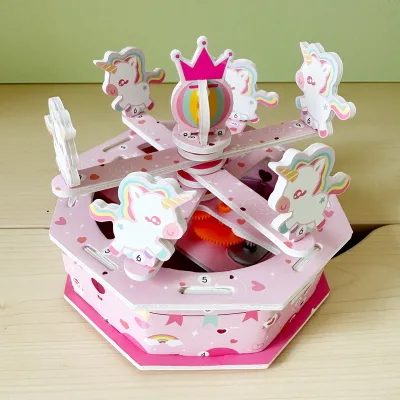 DIY Paper Carousel Science Craft Kit Sets STEAM Classroom Student Birthday Gift Hands-on Educational