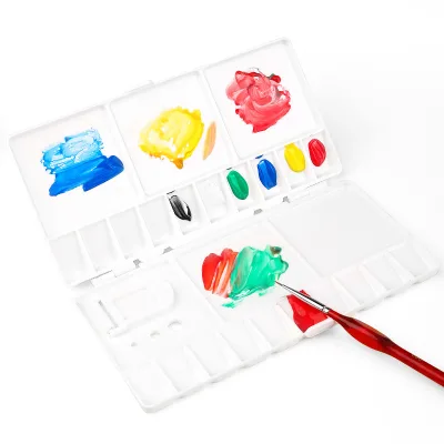 25 Grids Multi-purpose Folding Plastic Empty Paint Palette with Lid Box for Watercolor/acrylic/oil Paint Paleta Para Acuarela
