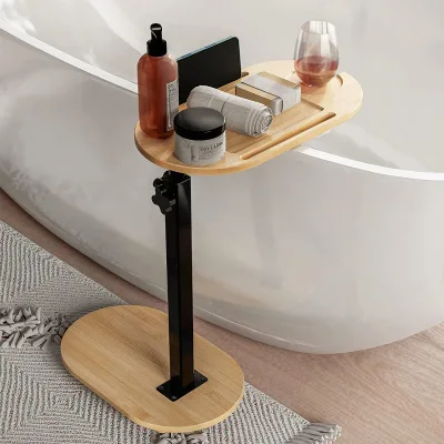 High Quality Bedside Movable Folding Lifting Office Desk Laptop Table Bamboo Bathtub Rack