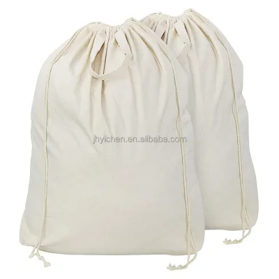 Custom Large Cotton Drawstring Laundry Bag Eco-Friendly Plus Size 'Dirty Clothes' Dust Bag with Personalized Logo