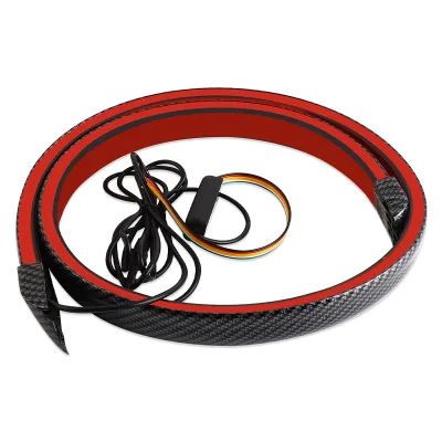 Carbon Fiber Spoiler Auto Roof Trunk Tail Spoiler Strip Auto Trunk Tail Brake Lamp LED Rear Light Turn Signal Strip