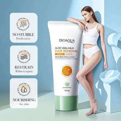 Set Is Easy to Operate The Most Popular New BIOAOUA Depilatory Cream Aloe Gentle Depilatory Care 2-Piece Set Is Easy to Operate