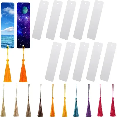 Custom Sublimation Aluminum Bookmarks Metal Blank Metal Book Mark with Tassel