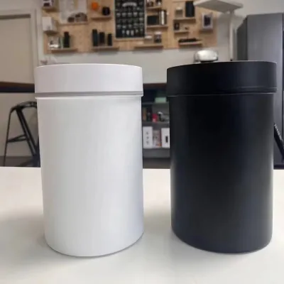 Matte Black Automatic Vacuum Airscape Stainless Steel Coffee Canister with One-button Operation