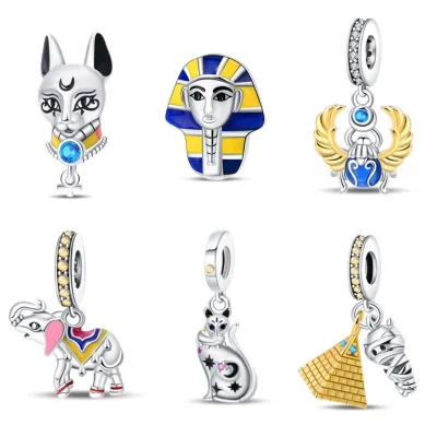 Factory Wholesale 925 Silver Desert Travel Series Camel Pyramid Pendant DIY Charms Bracelet Accessories Surprise Fashion Jewelry