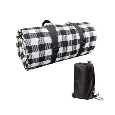 Outdoor Waterproof 3-Layer Picnic Blanket Sand Proof Acrylic Beach Mat for Barbecue and Camping