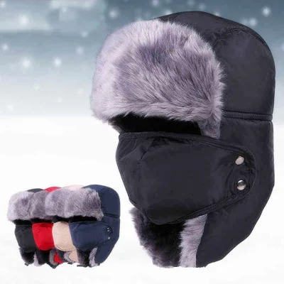 Cap and Hat Gorro De Invierno Windproof Winter Skiing Warm Faux Fur Earflap Hat for Man Outdoor Ear Cap