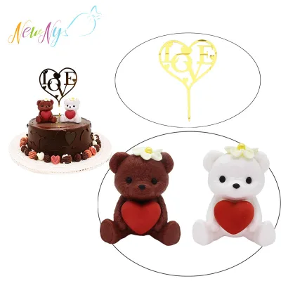 Wholesale Customized Valentine's Day & Anniversaries LOVE Cake Insert Card Edible 3D Sugar Topper Cake Decoration Supplies