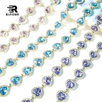 Flower Rhinestone Sew-On Trimming Decoration Glass & Crystal 10 Yards Roll Nickel-Free