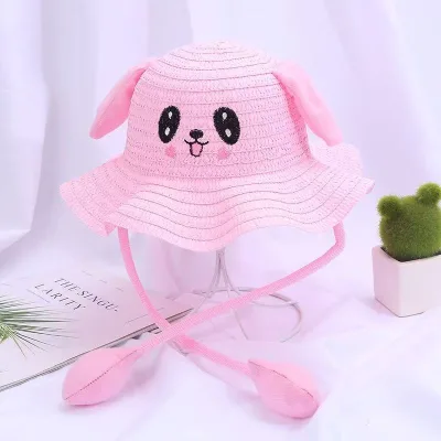 Fashionable summer children's sunscreen straw hat - cartoon style new model hat for outdoor sun protection - hat manufacturer