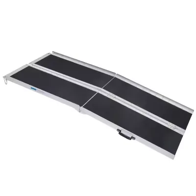 Lightweight Double Fold Aluminum Mobility Ramp for Household Steps & Outdoor Curbs Easy Carry Design Factory Wholesale Price