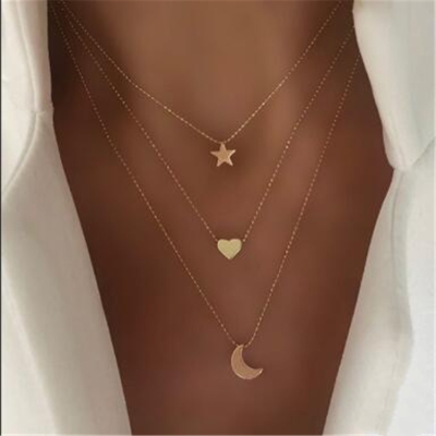 Hot Selling Heart Choker Necklace Pendant Choker Necklace for Women Moon Star Necklace