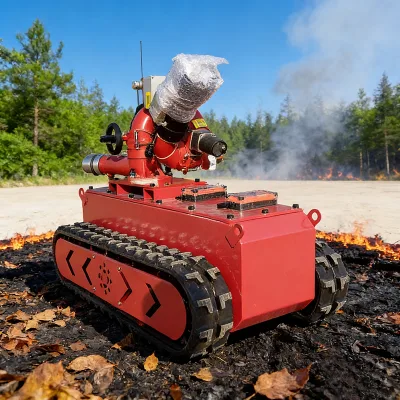 Tracked Firefighting Robots One-Year Warranty Remote Control Distance 150 Meters Water Spraying Speed 60 Liters/Second Q235
