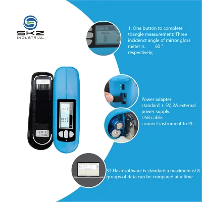 SKZ60A Industrial Gloss Meter, 0-1000Gu Range, High Repeatability Support Software, for Metal & Non-Metallic