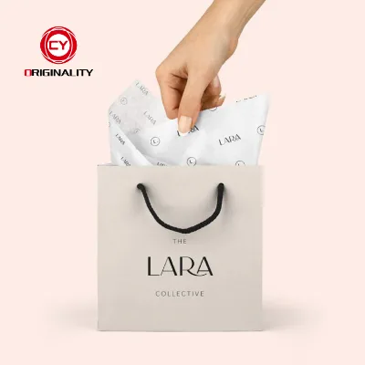 Bulk Cotton Candle Small Handle Luxury Paper Bag for Clothes