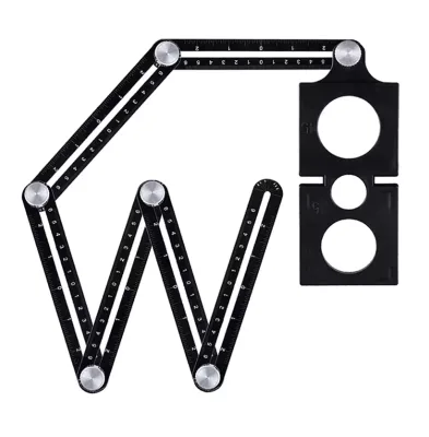 Multi Angle Measuring Ruler Angle Measuring Tool Six-Sided Angle Measuring Ruler Aluminum Alloy Multi Angle Measuring Ruler