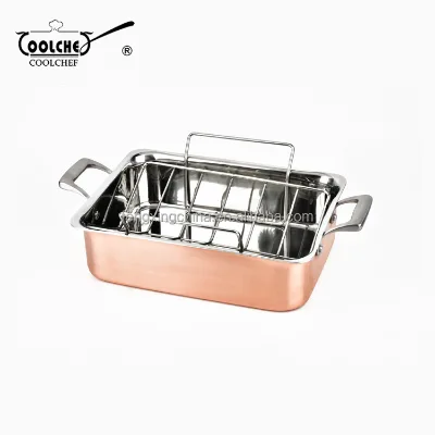 Stainless Steel Tri-ply Copper Roasting Pan
