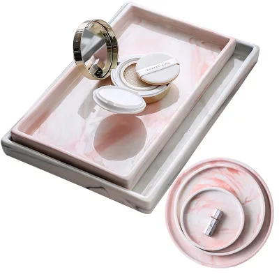 Luxury Marble Pattern Tray for Bathroom and Storing Jewelry Storing