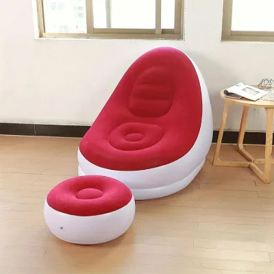 High Quality Portable Inflatable Sofa Comfortable Foldable Lounge Chair Foot Pump Lazy Sofa Foldable Storage Single