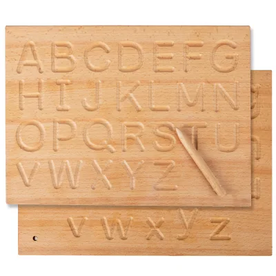 Preschool Montessori Wooden Double Side Writing Board Alphabet Tracing Board Wooden Description Board Practice Educational Toys