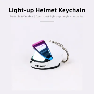 LED Light-up Helmet Keychain Portable Bag Pendant Customizable Wholesale Factory Price
