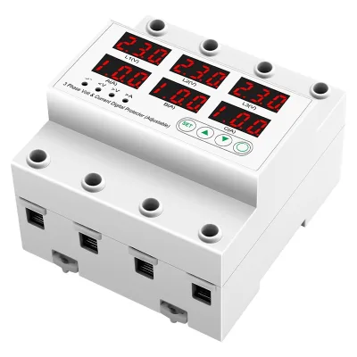 Hot Sale ZHENGLIN 100A 3 Phase AC 220V SVC Adjustable Over Under Voltage Protector with Automatic Recovery Current Protection