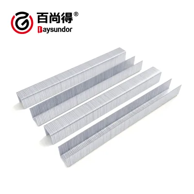 Baysundor Galvanized Curved Steel Staples 21GA 16mm Silver Finish 80 Count for Pneumatic Stapler 14x16 3-Year Warranty OEM/ODM