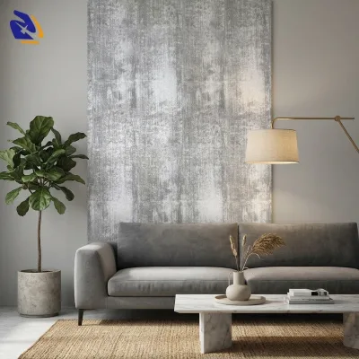 Modern Stone Pattern PVC Decorative Film 0.14mm Thick for Bedroom Interior Wall Furniture Lamination & Wrapping Applications