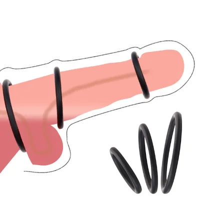 Silicone Three Ring Men's Penis Ring Adult Sex Toys Dick Pairing Cock