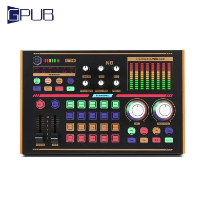 N8 Professional Quality Sound Card Studio Equipment Recording Soundcards Audio Interface Recording External Live