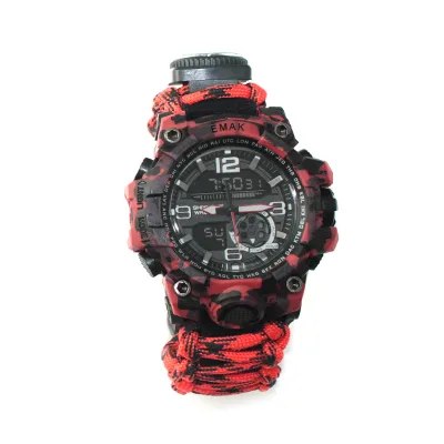 Wholesale Outdoor Mens Camping Gift Survival Watch,Bracelet Survival Outdoor Camping Carabiner Paracord Watch