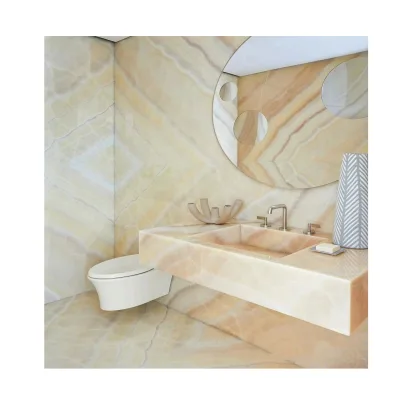 Hotel House Decor Orange Jade Onyx Slab Backlit Onyx Table Top Yellow Luxury River Vein Natural Yellow Onyx Tile Natural Stone