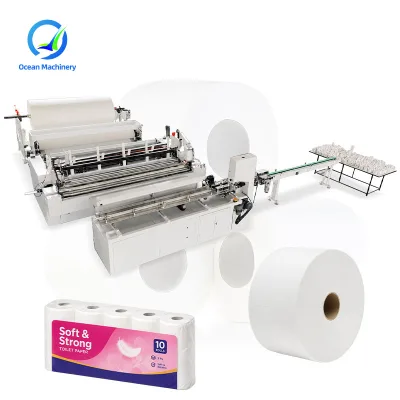 OCEAN Maquina De Papel Higienico Mini Automatic Tissue Roll Toilet Paper Machine Production Line